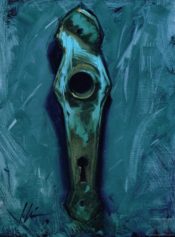 Door, antique, painting, oil, alla prima