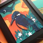 Azure Kingfisher and Waxflowers by Kevin Jay Stanton