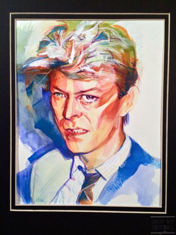 Portrait of David Bowie, artwork by Bud Cook