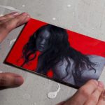 Monochrome Woman on Red #1 original