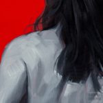 Monochrome Woman on Red #2 detail