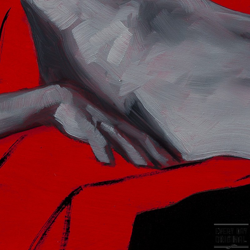 Monochrome Woman on Red #3 detail