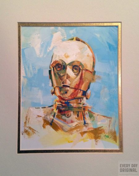 Portrait of C-3PO, artwork by Bud Cook
