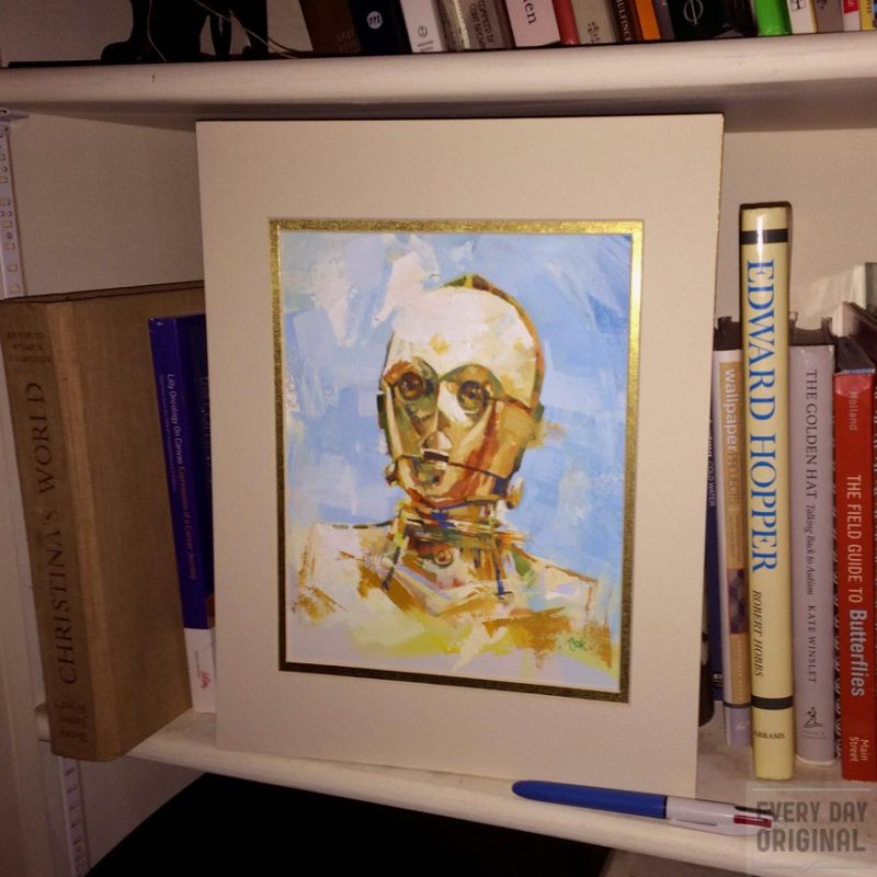 Portrait of C-3PO, artwork by Bud Cook