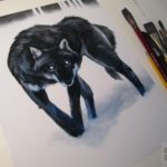 Beneath Savage Skies Wolf Painting