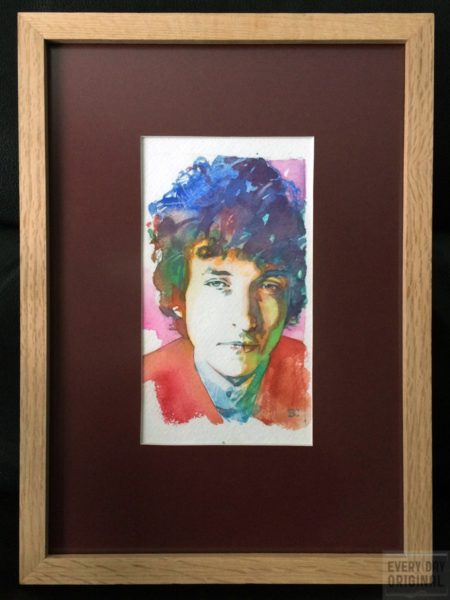 Portrait of Bob Dylan, artwork by Bud Cook