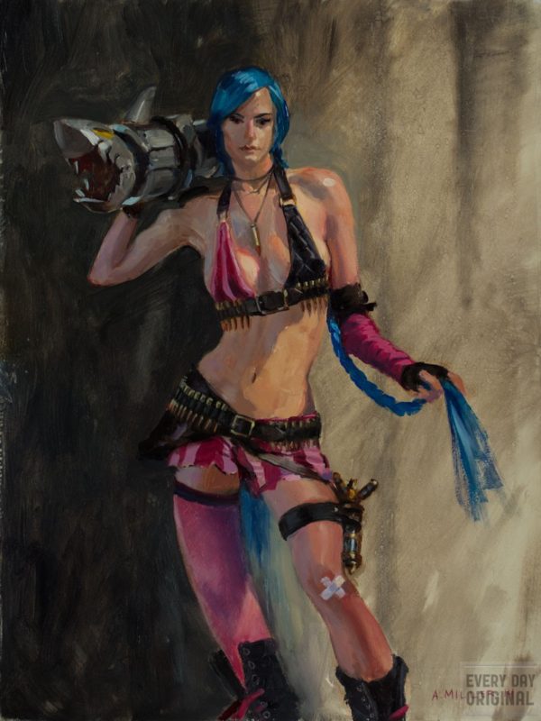 Jinx oil painting by Aaron Miller