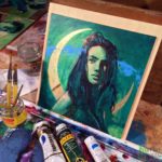 Portrait of Necia from Darkchamber, artwork by Bud Cook