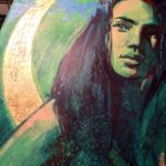 Portrait of Necia from Darkchamber, artwork by Bud Cook