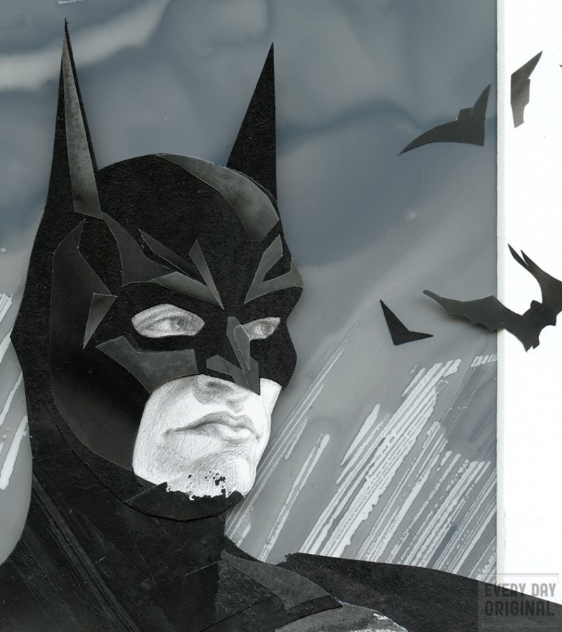 Collage of Batman by Steven Hughes (Primary Hughes Illustration)