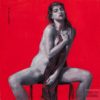 Monochrome Woman on Red #5
