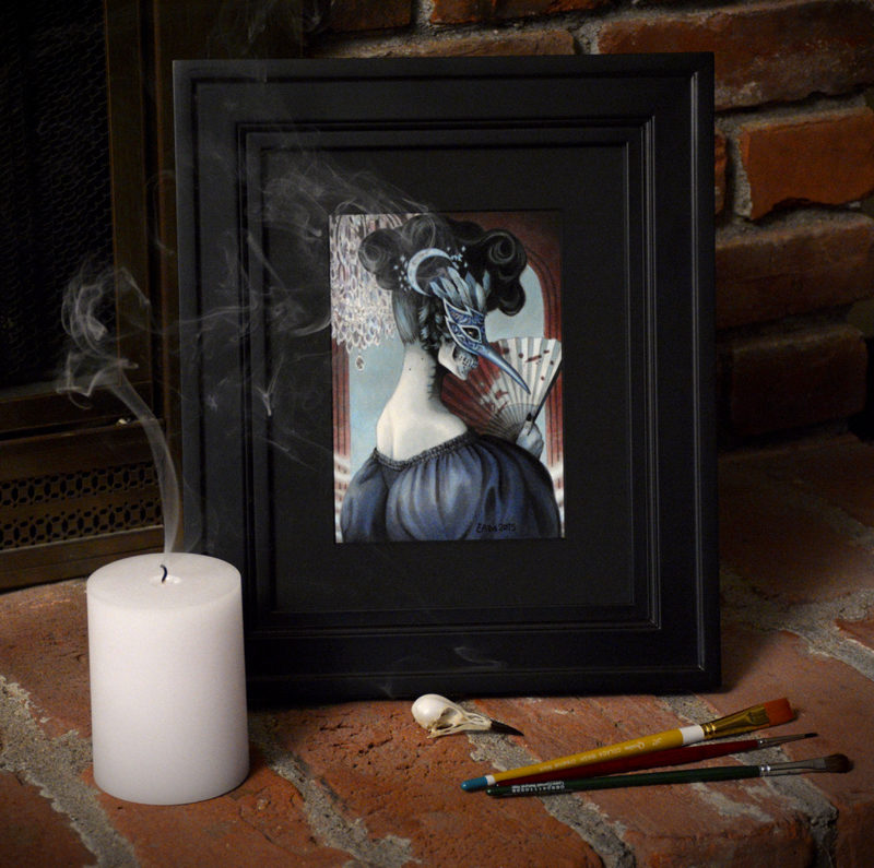 An ink and watercolor painting by Elisabeth Alba.