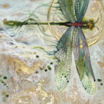 Watercolor painting by Stephanie Law - dragonfly - damselfly - insecta - Glint