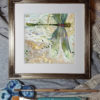 Watercolor painting by Stephanie Law - dragonfly - damselfly - insecta - Glint