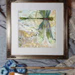 Watercolor painting by Stephanie Law - dragonfly - damselfly - insecta - Glint