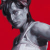 Monochrome Woman on Red #8 - Image 4