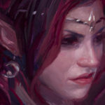 An oil painting by Ryan Pancoast of a female elf.