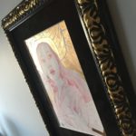 "Flutter" a painting in red and gold by marcscheff