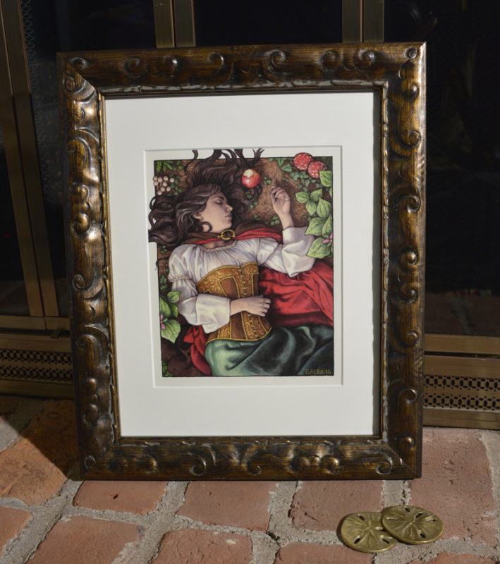 A watercolor, ink, and acryla gouache painting by Elisabeth Alba.