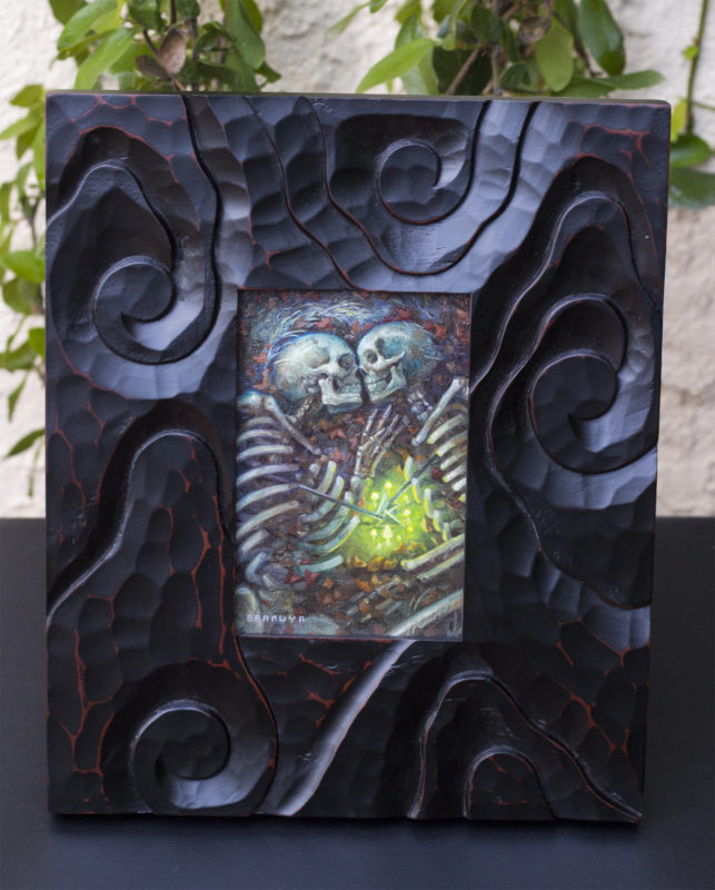 Undying framed and photographed upright.