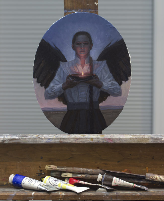A painting of an angel by Ryan Pancoast