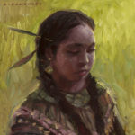 A painting of a native american child by Ryan Pancoast