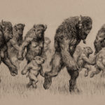 This is an ink drawing of "hoof-men" by Ryan Pancoast