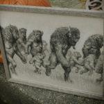 This is an ink drawing of "hoof-men" by Ryan Pancoast