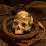 A gilded skull by Rhonda Libbey.