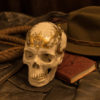 A gilded skull by Rhonda Libbey.