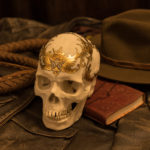 A gilded skull by Rhonda Libbey.