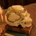 A gilded skull by Rhonda Libbey.