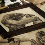 This is an ink drawing of "hoof-men" by Ryan Pancoast