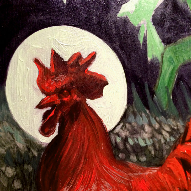 Close up of the Red Rooster
