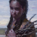 A painting by Ryan Pancoast of a native american girl