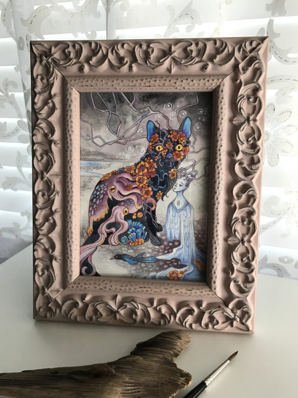 Ink and watercolor painting by Ania Mohrbacher