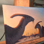 "Parasaurolophus" detail by Owen William Weber