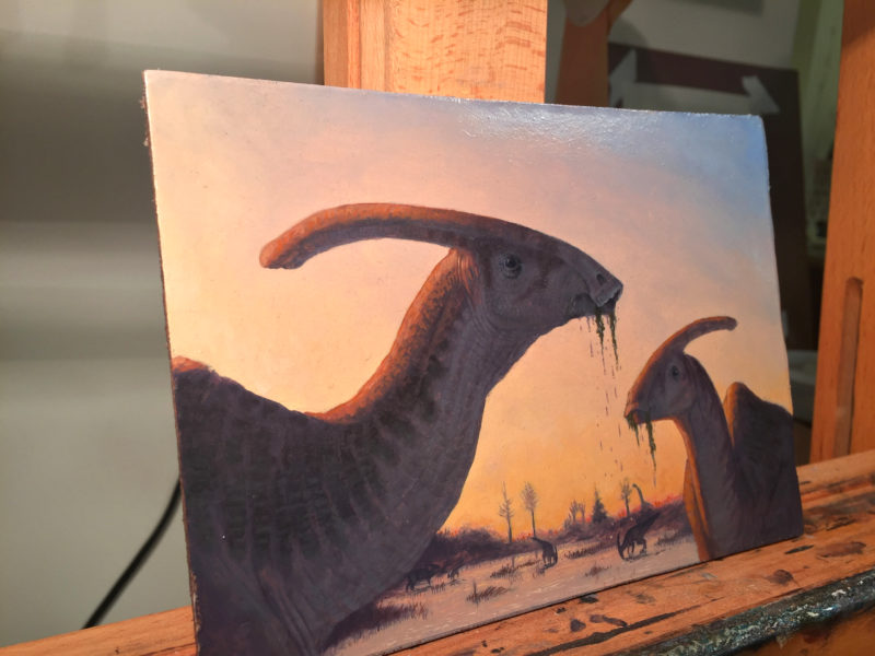 "Parasaurolophus" detail by Owen William Weber