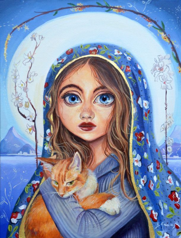 "Madonna with Kitten" by Brianna Angelakis