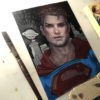 Man Of Steel- Painting on Engraved Aluminum
