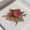 Summer Rain Color Study by Daria Aksenova. Hand-cut illustration of a fish suspended in a shadowbox structure.