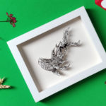 Baby Shark Study by Daria Aksenova. Hand-cut illustration of a baby shark suspended in a shadowbox structure.