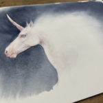 Unicorn painting photograph at an angle