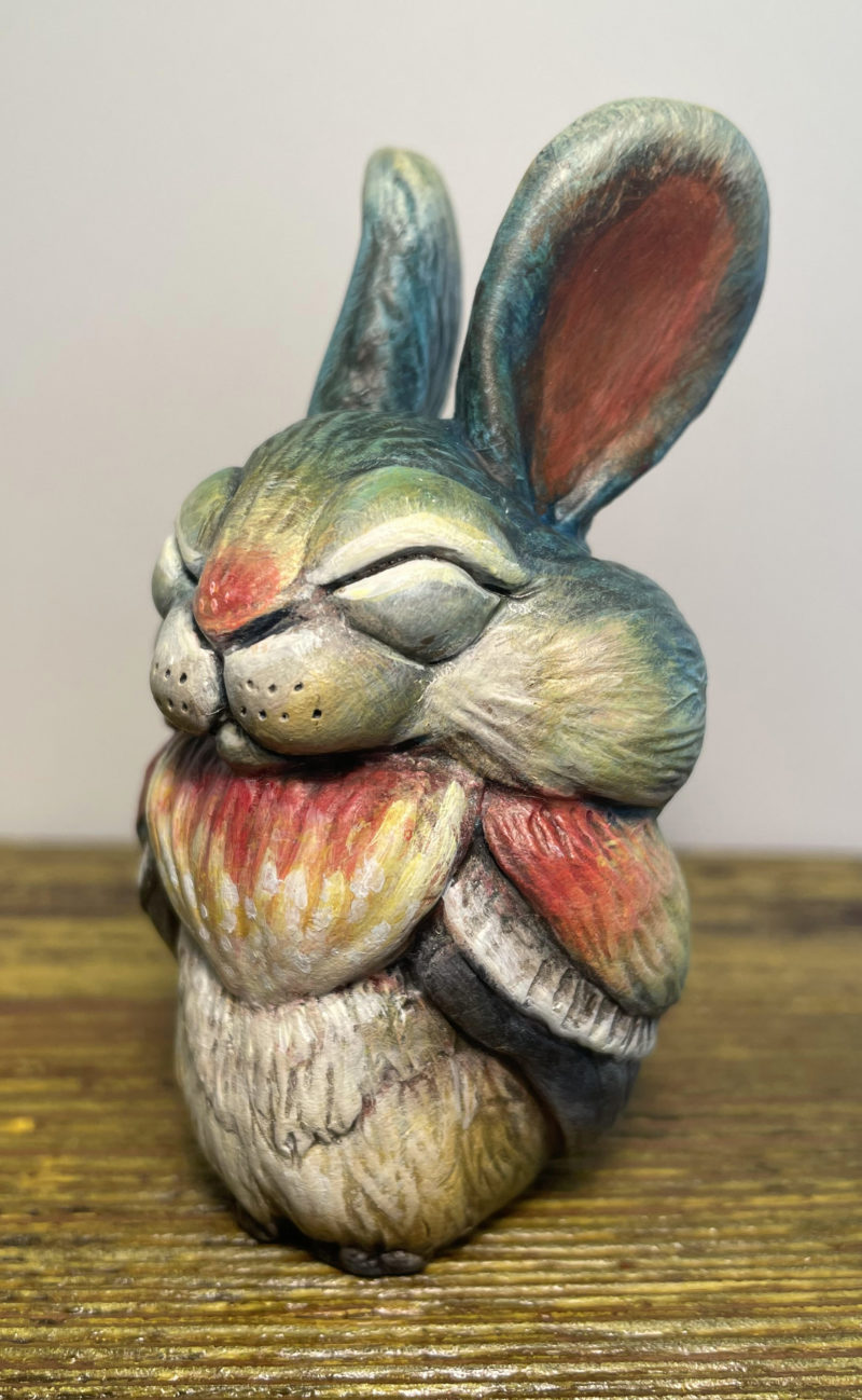 Blue Bun of Happiness by Carisa Swenson, three-quarter view