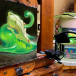 ooze painting on the easel