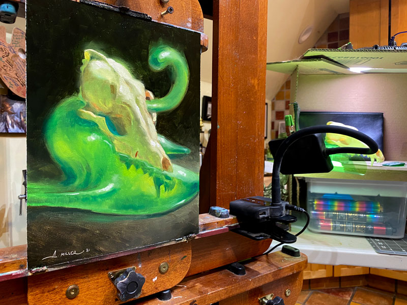 ooze painting on the easel