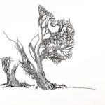 In progress photo of "Where the Buffalo Roam" by Laura Garabedian