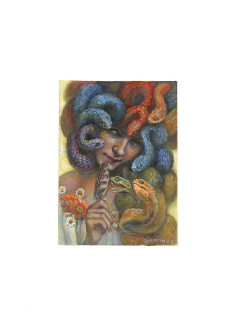 A painting of Medusa