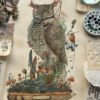 watercolor Owl cabinet of Curiosities by Sucharita Suri