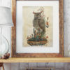 watercolor Owl cabinet of Curiosities by Sucharita Suri